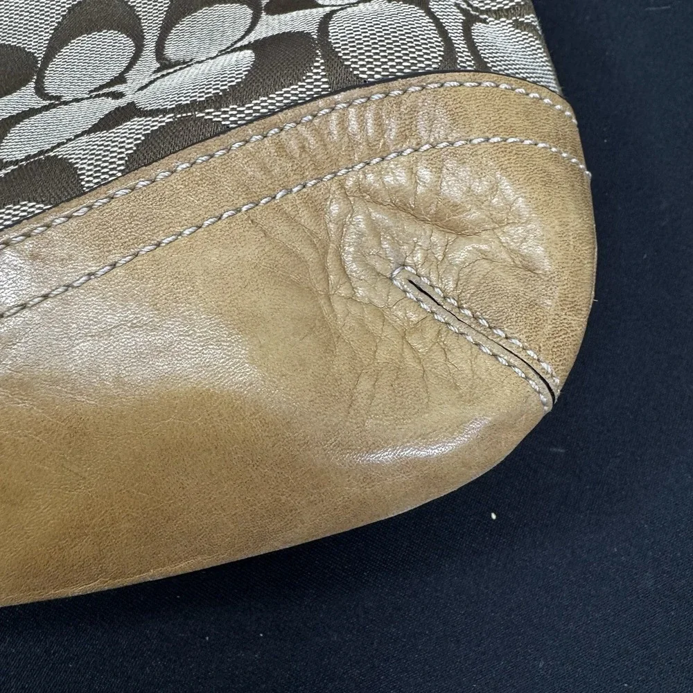 Y2K COACH Purse Monogram Brown & Beige 2000's Vintage‎ Shoulder Bag